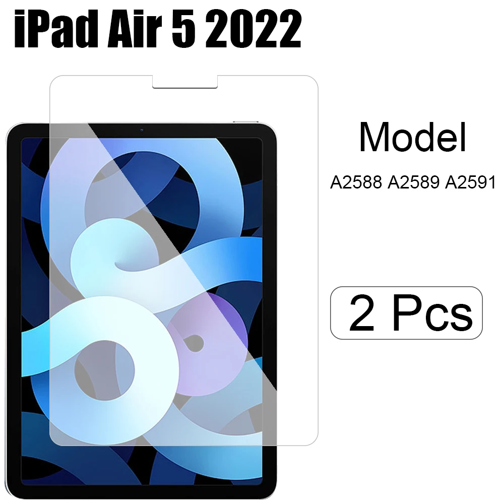 thumbnail image 1 of Película de vidrio templado para tableta para Apple ipad 9,7 "2017 5. ° Protector de pantalla de prevención de explosiones a prueba de arañazos 2 uds A1822 A1823, 1 of 5
