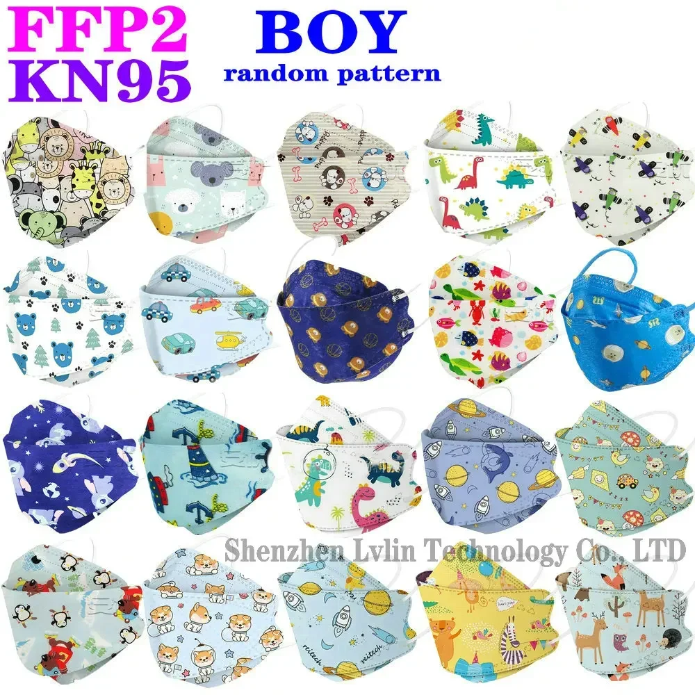 KN95 Kid Mask Aged 4-13 4 Layers Cartoons for Boys Girls Children