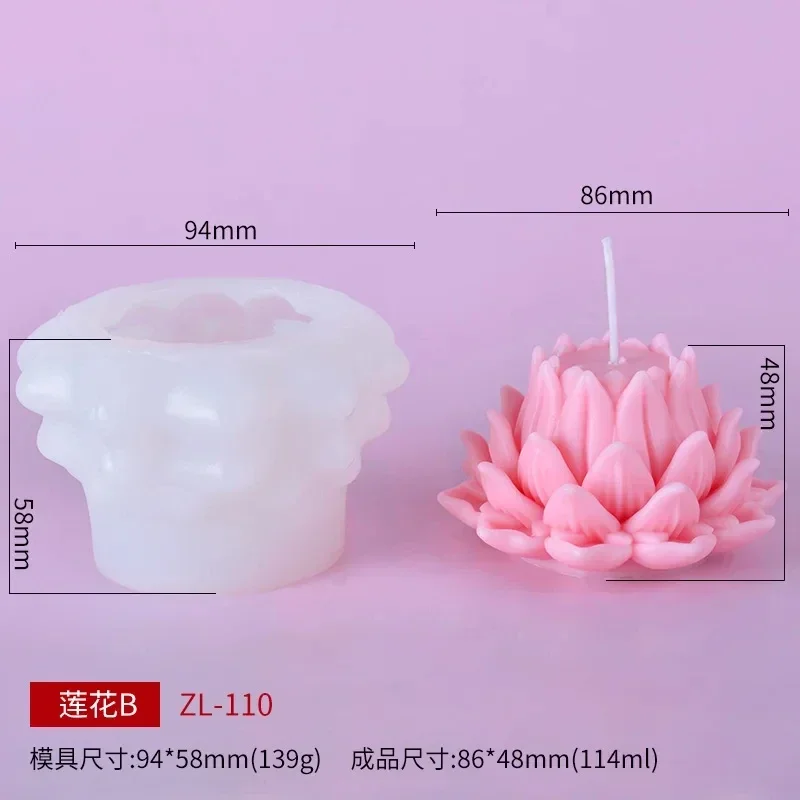 Lotus and Peony Flower Silicone Candle and Resin Mold Set