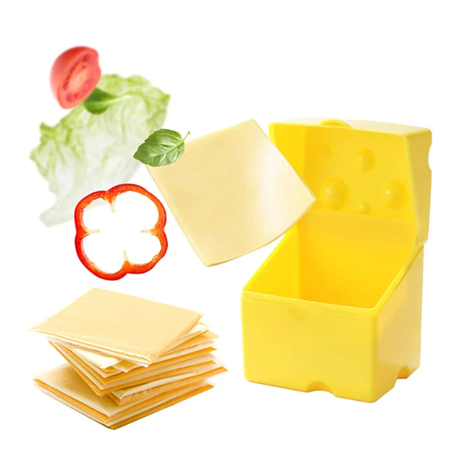 Cheese Container Accessories Plastic Cheese Shaped Refrigerator Slice Box Gadgets