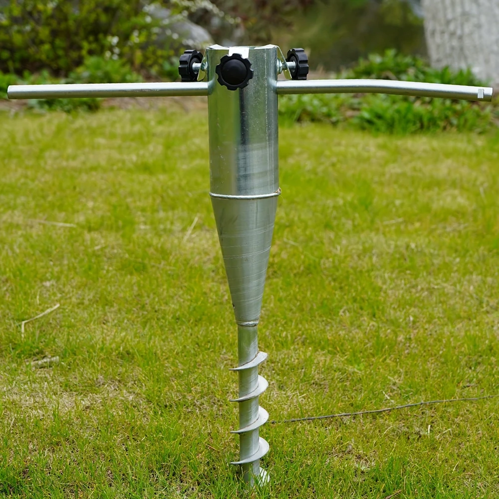 1pcs Outdoor Drying Rack Base Metal Umbrella Anchor Spiral Screw Sturdy Suitable for Garden Backyard Lawn Soil Ground Insertion beach umbrella plug base parasol base stand
