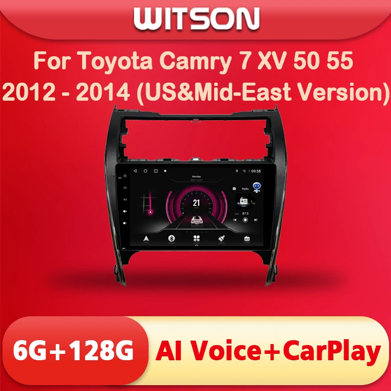 

WITSON 9 дюймов Android 11 AI VOICE 1 Din in Dash Car radio для TOYOTA CAMRY 2012 2013 2014 автомобильный стерео навигатор GPS плеер