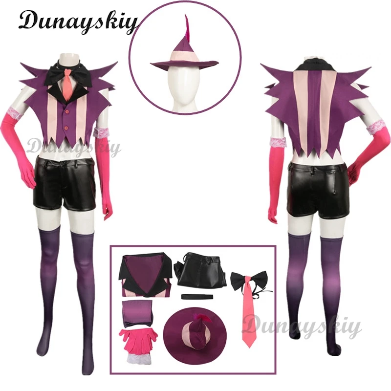 

NEW Hazbin Cosplay Hotel Dust Angel Cosplay Costume Uniform Women Girls Birthday Party Dress Carnival Halloween Costume