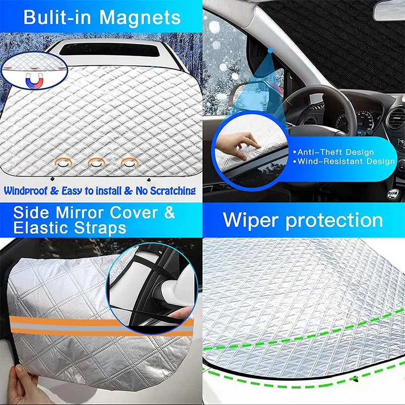 Auto Windschutz scheibe Schneedecke für Eis Frost magnetische Auto  Frontscheibe Sonnenschutz Anti-Regen Anti-Eis Frost Auto Abdeckung -  AliExpress