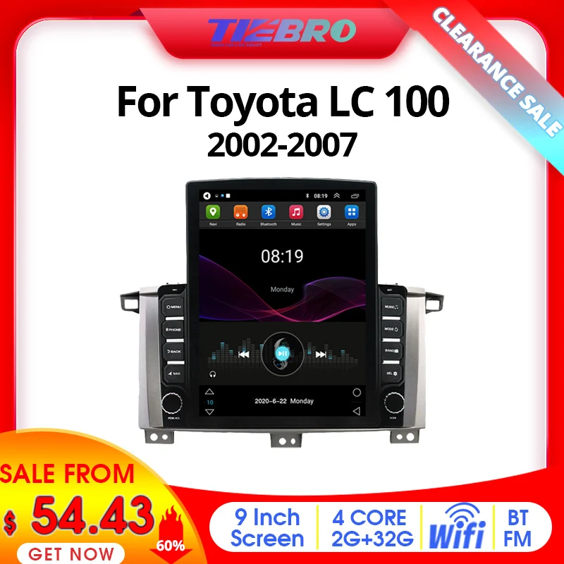 

TIEBRO Clearance Sale 50% Discount Car Radio For Toyota Land Cruiser LC 100 MT 2002-2007 Android 10.0 Stereo GPS Navigation