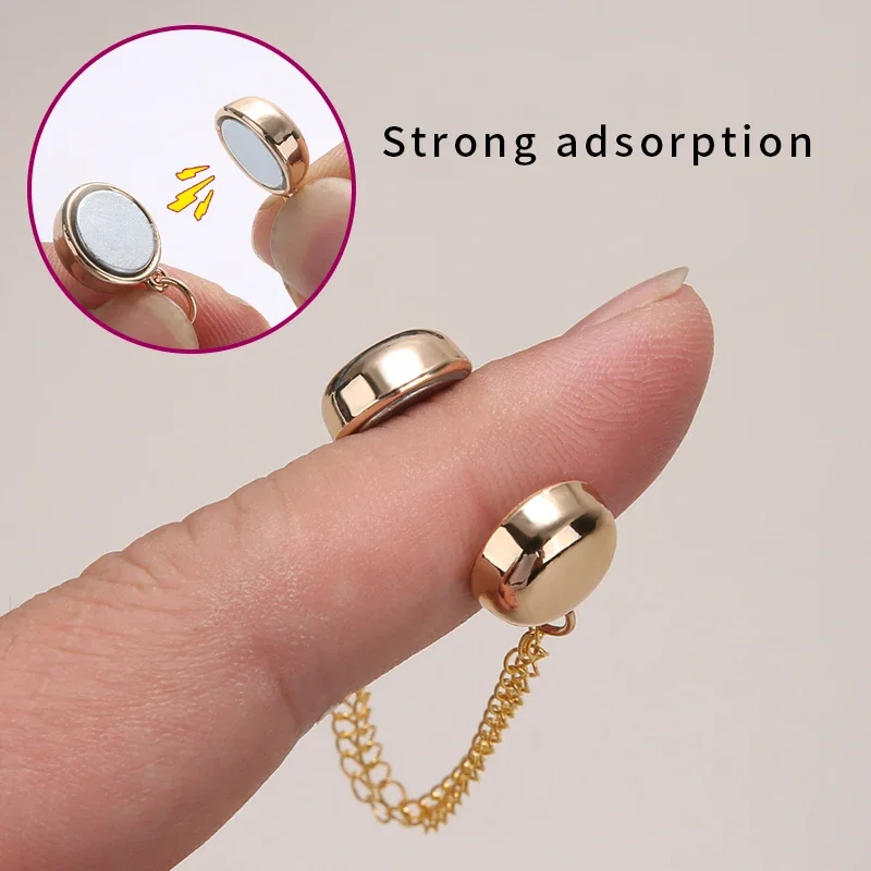 Metal Magnetic Clothing Clip with Chain for Garment Fixing