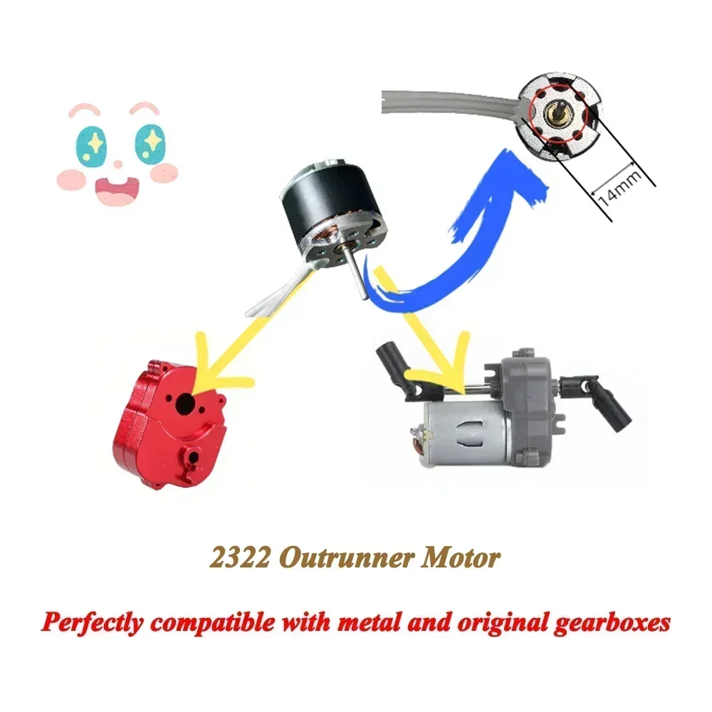 NEEBRC 2322 2600KV アウトランナーブラシレスモーター AM32 45A ESC 1