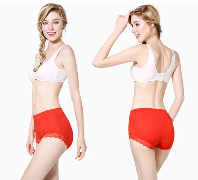 Ruffles Lace Underwear Woman High Waist Middle Aged Mother Spring Summer Modal Briefs Comfortable Panties Нижнее Бельё Женское