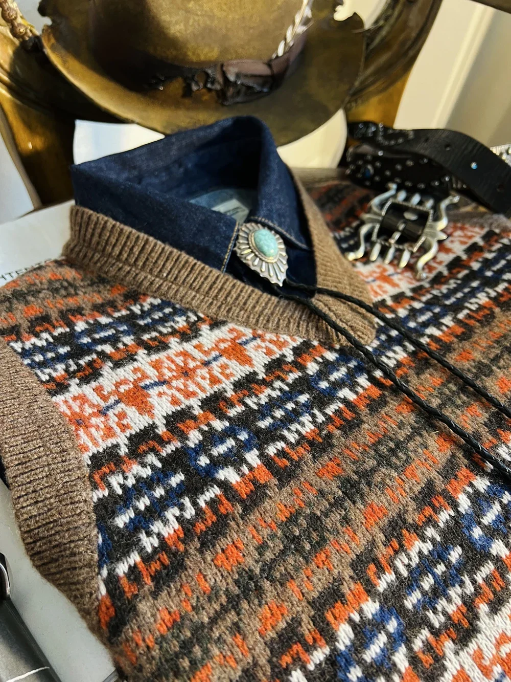 Tailor Brando 90% Australian Wool British Style Fair Isle Knit Jacquard Sweater Vest 2
