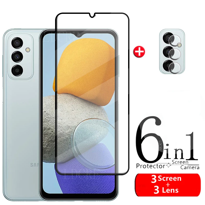 6-in-1 For Samsung M23 5G Glass For Samsung M23 Glass 9H Full Glue Cover Screen Protector For Samsung Galaxy M 23 M23 Lens Glass цена и фото