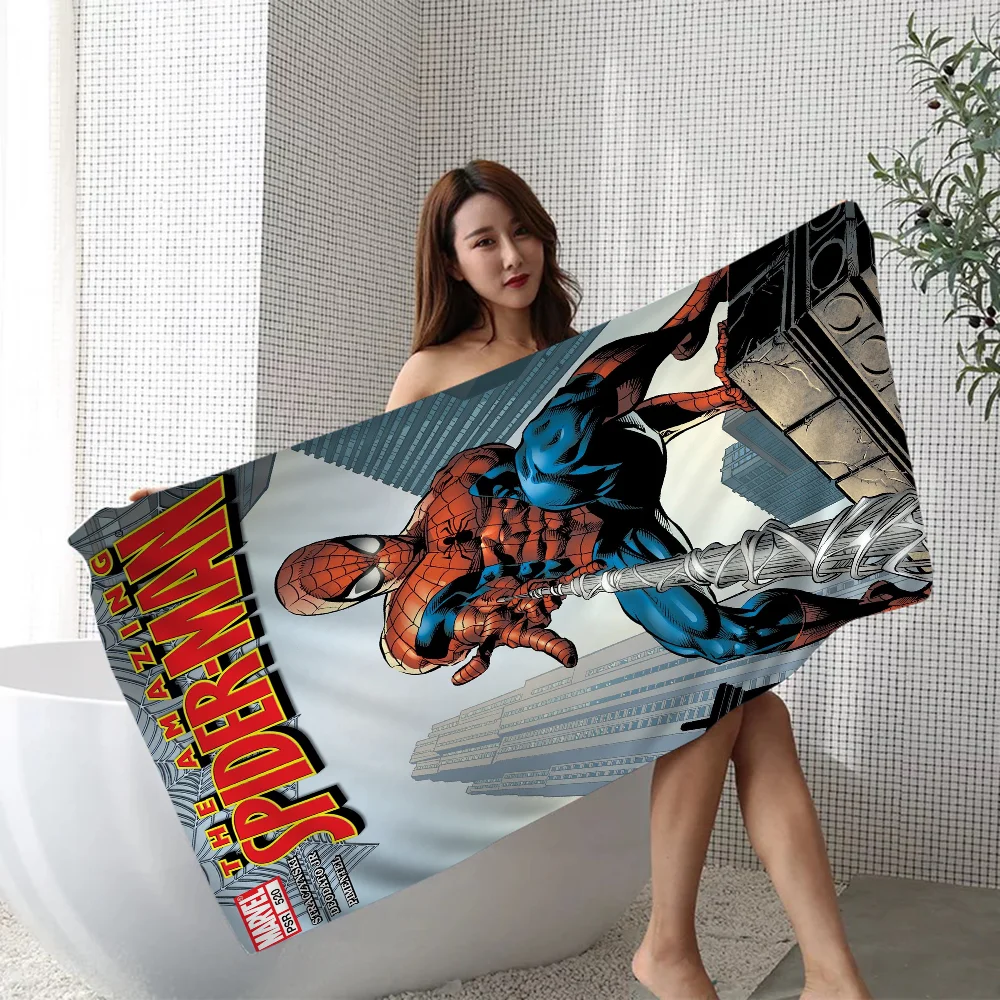 Vintage Superhero Marvel S-Spidermans Cartoon Beach Towel Cute Kawaii Room Decor Bath Girls Children Hand Towels 6