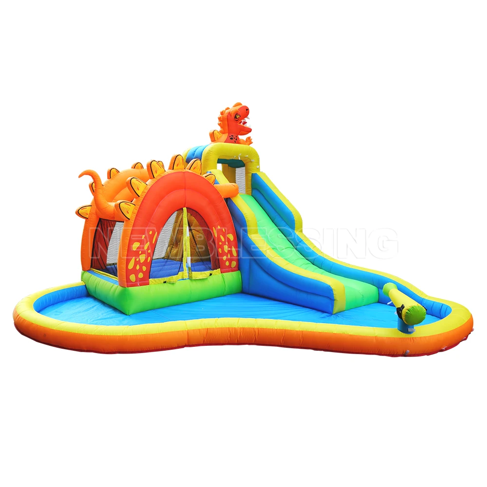 Inflatable Slide Indoor Bouncy House Water Park for Backyard with Splash Slide Climbing Wall Ball Pit Jumping Area Outdoor