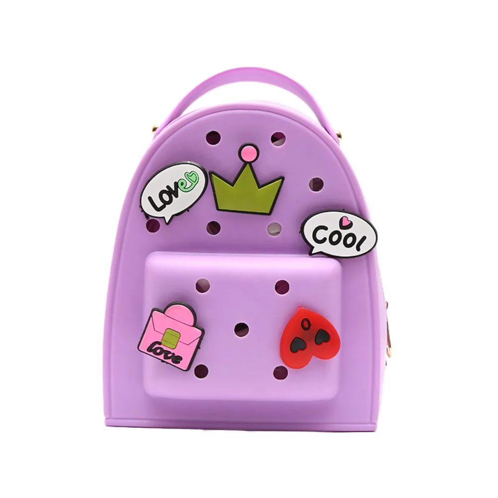 Cartoon Adjustable Straps Silicone Backpack Waterproof Soft Kids Schoolbags Durable Zippered Kindergarten Knapsack Ladies
