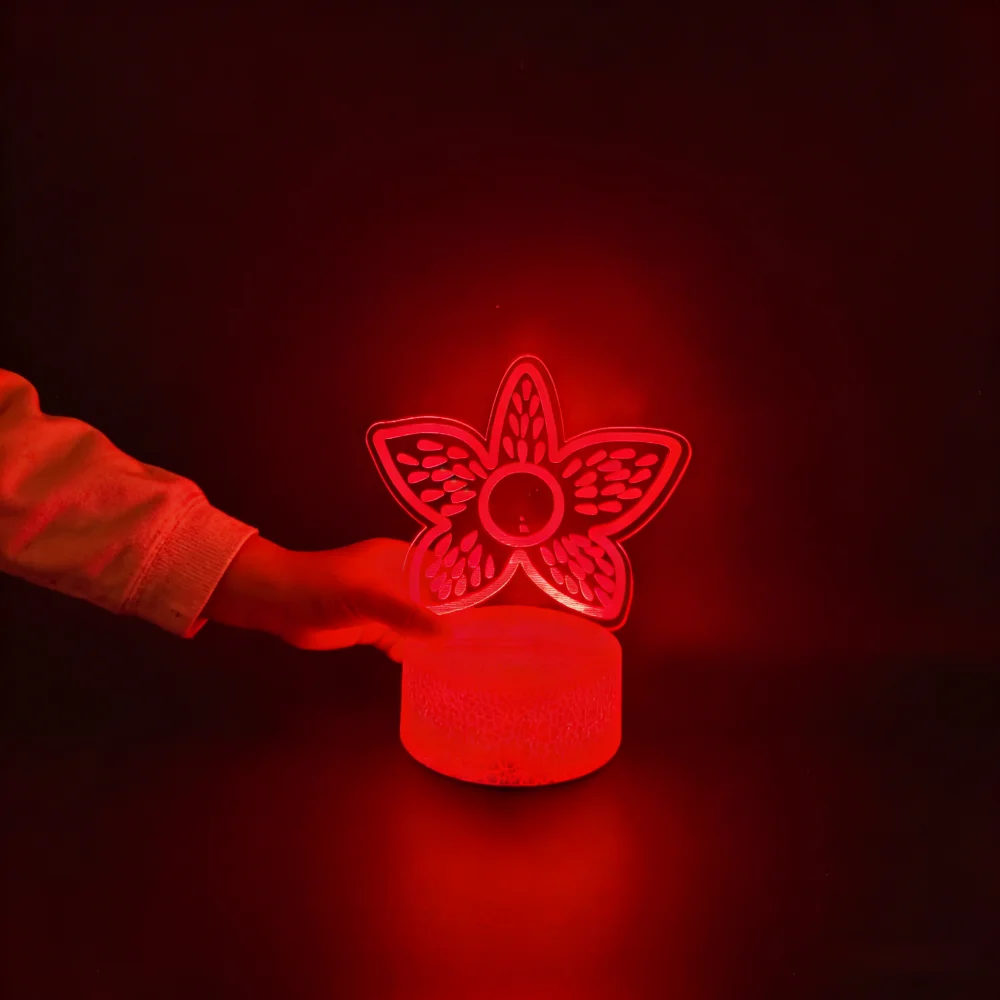 새로운 LED 램프 영화 스트레인저 나이트 라이트 3D 환상 꽃 터치 테이블 램프 데스크탑 장식 어린이 방 멋진 물건 크리스마스 선물