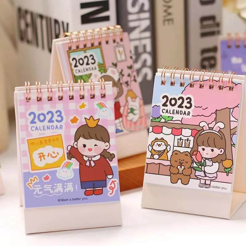 

Sharkbang 2023 Mini Desk Calendar Desktop Decoration Book Kawaii Cartoon Korean Creative Notepad Gift Protable Home Decoration