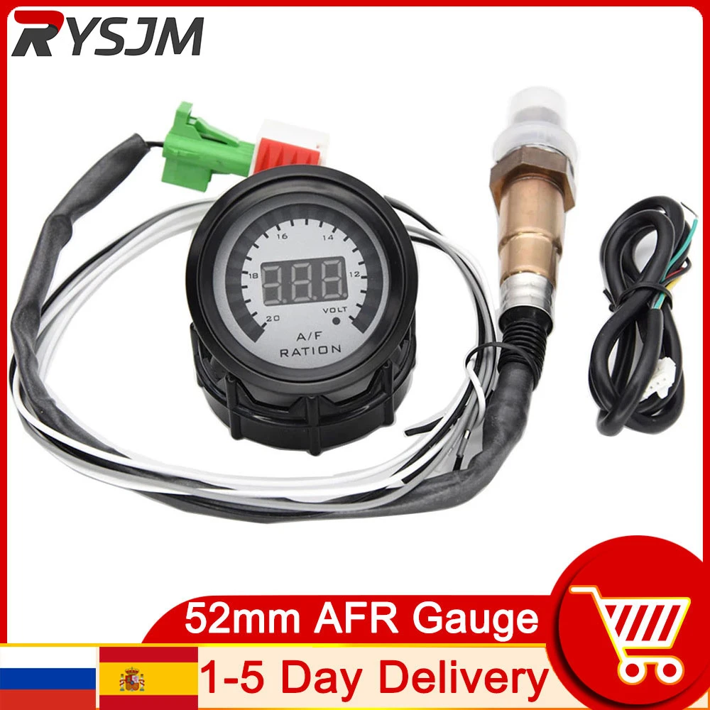 52mm Digital Air Fuel Ratio Gauge With Narrowband O2 Oxygen Sensor Car