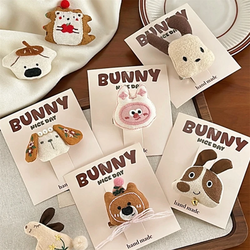 Kawaii Cartoon Bear Brooch For Clothes Badge Pins Cute Backpacks Girls Hair Clips Decoration Accessories Fabrics Jewelry Gifts
