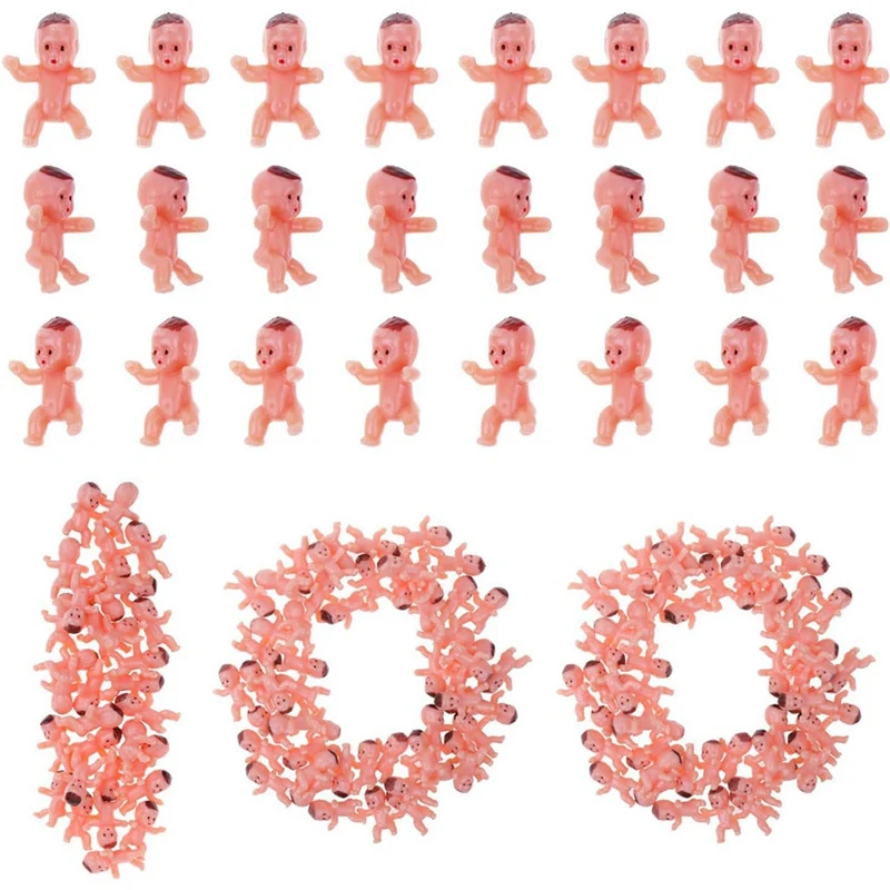 100PCS Mini Plastic Babies Tiny Plastic Babies King Cake For Ice Cubes Baby Shower Game