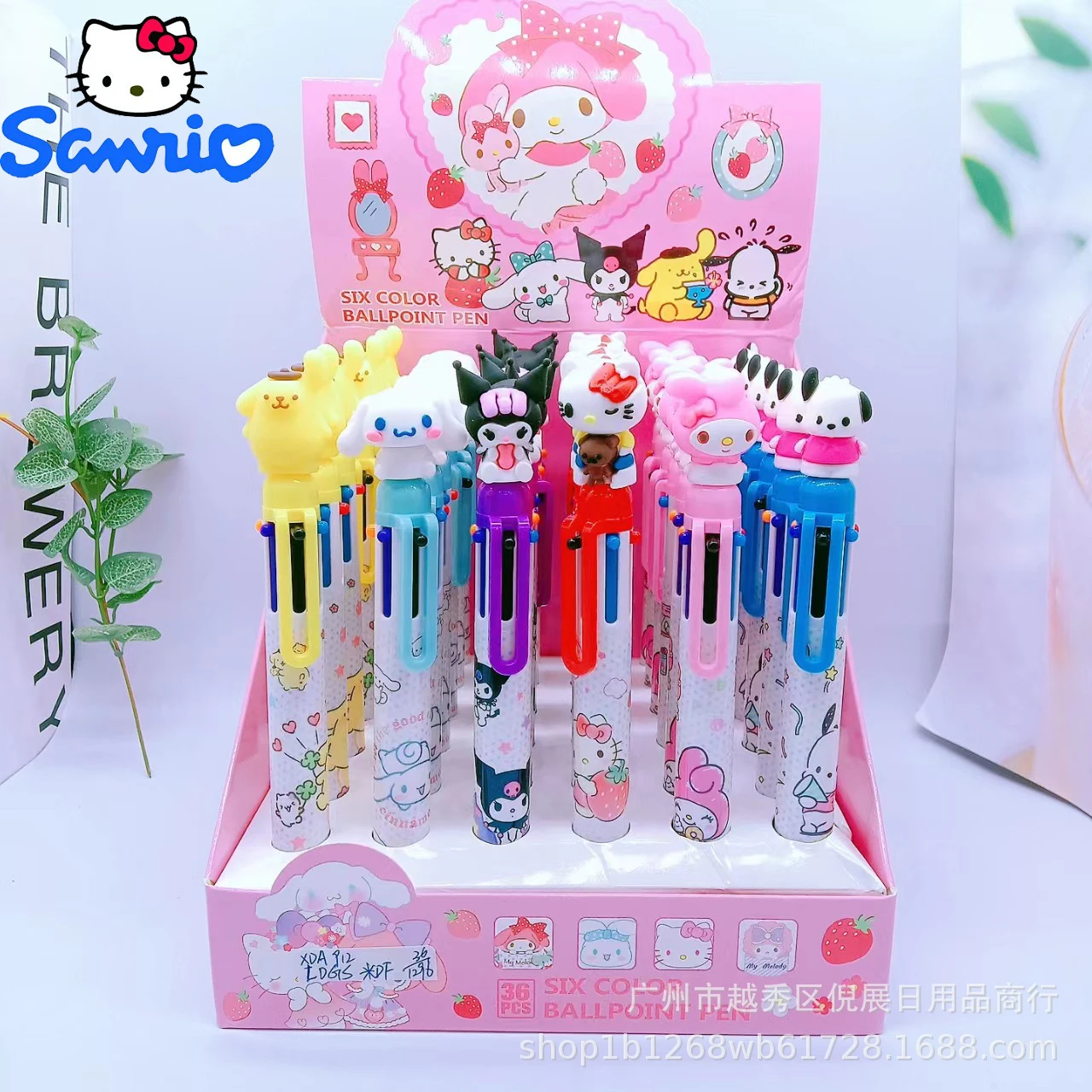 

36pcs Sanrio Kuromi 6colors Ballpoint Pen Manual Account Pen Neutral Pen School Office Stationery Supplies Stationery Wholesale