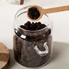 Clear Glass Candy Snack Jar with Spoon Kitchen Sealed Moisture Proof Condiment Bottle Salt Sugar Chili Box Herb Storage Bottle 5
