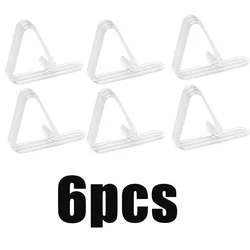 Clear Plastic Tablecloth Clips - Windproof Holders for Home, Kitchen, Restaurant, Weddings, and Parties (Clear 6pcs)