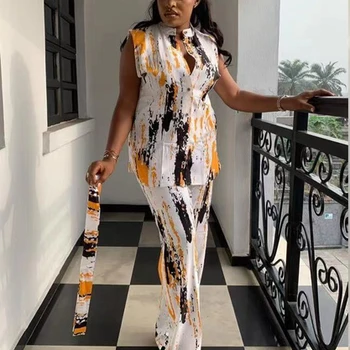 여성용 블라우스 스트레이트 바지 투피스 세트, 셔츠 운동복 세트, 아프리카 의류, 여름 탑 매칭 세트