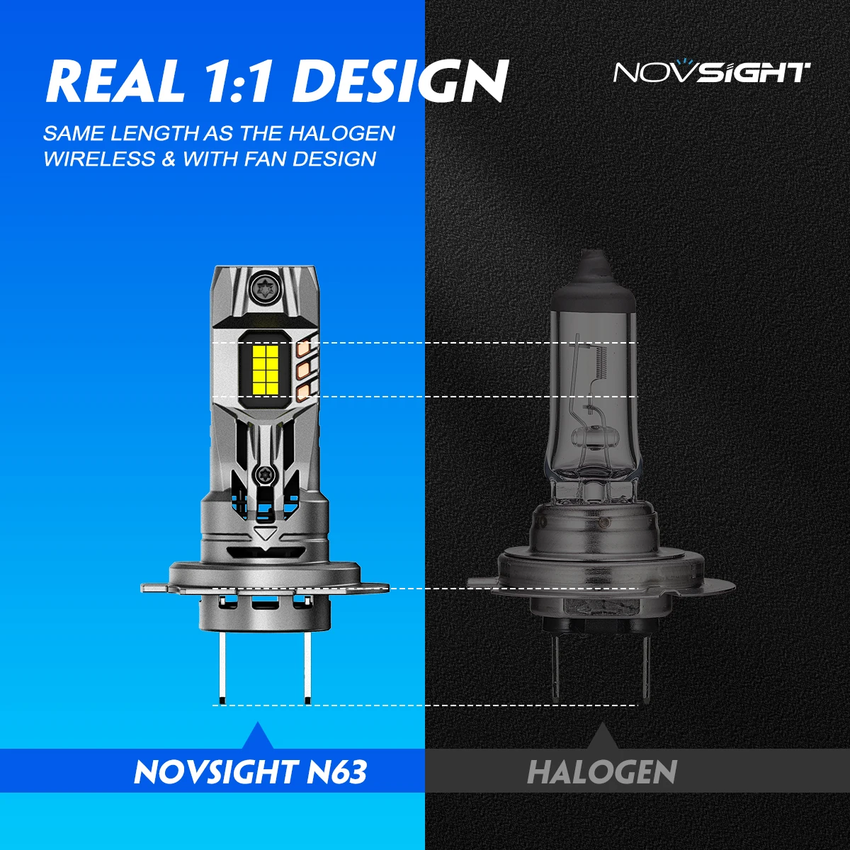 NOVSIGHT-H7 LED Ʈ  1:1  Ʈ ̴ 工 70W 16000LM   6500K ȭƮ 12V ÷  ÷ H7 ڵ , ̴   巣