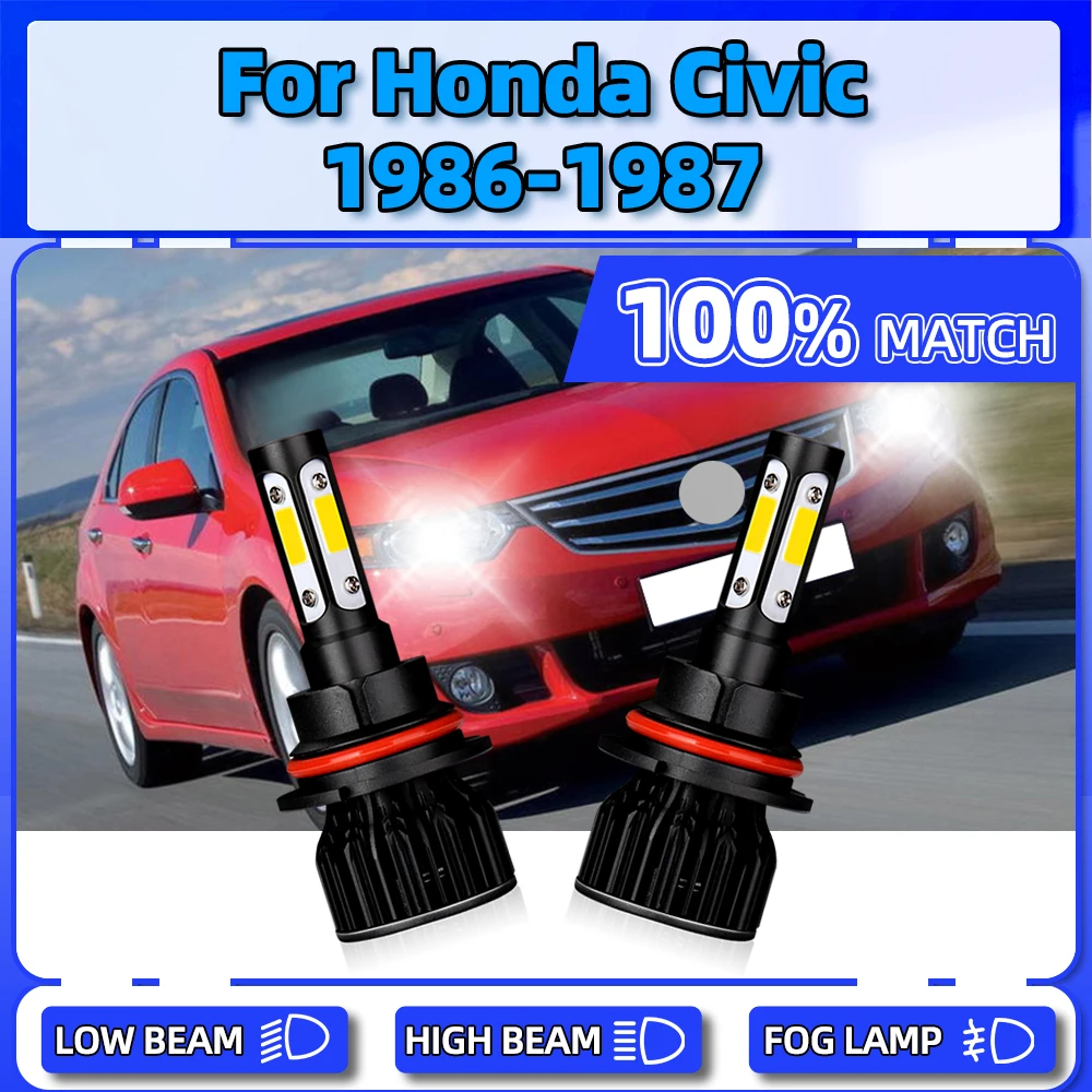 

20000LM LED Headlight 120W 9004 HB1 CSP Chips Auto Lights 12V 6000K White Turbo Car Front Lamps For Honda Civic 1986 1987
