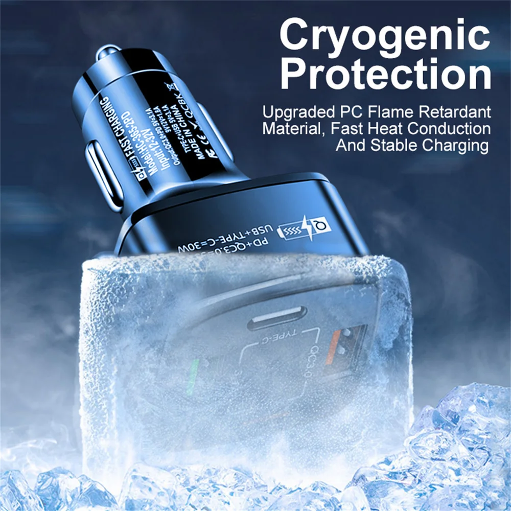 38W USB Car Charger Quick Charge Type C Car Phone Adapter For iPhone 15 Samsung Xiaomi Huawei USB C Fast Charging Charger In Car