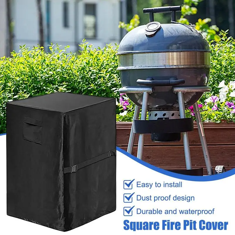 BBQ Grill Barbeque Cover Anti-Dust Waterproof Square Fire Pit Cover Charbroil BBQ Outdoor Rain Protective Barbecue