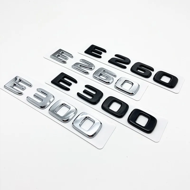 메르세데스 벤츠 W213 자동차 트렁크 로고 스티커, 블랙 실버 글자, E200, E260, E300, E400, E220d, E350e, E300de, 4 매틱 ABS 엠블럼, 2017
