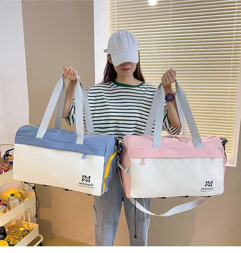 Sports travel yoga bag with shoe compartment for women