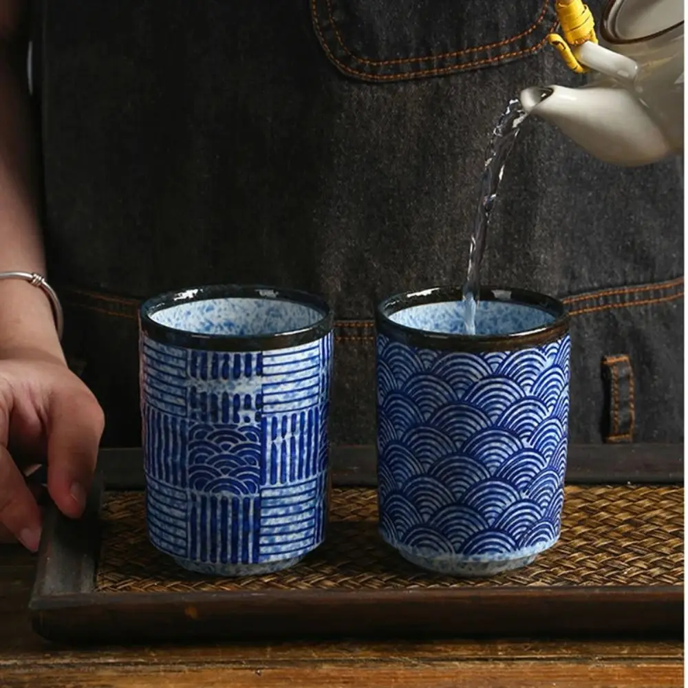 Description Picture 2 of itemHousehold Ceramic Teacup High Quality Retro Creative Water Cup Traditional Wave Ripple Tea Bowl Home