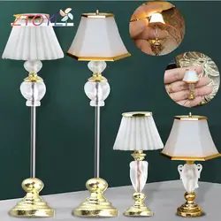 1pc 1/12 Scale Dollhouse Accessories Miniature Desk Lamp Night Lamp With Battery Operated With ON/OFF Switch