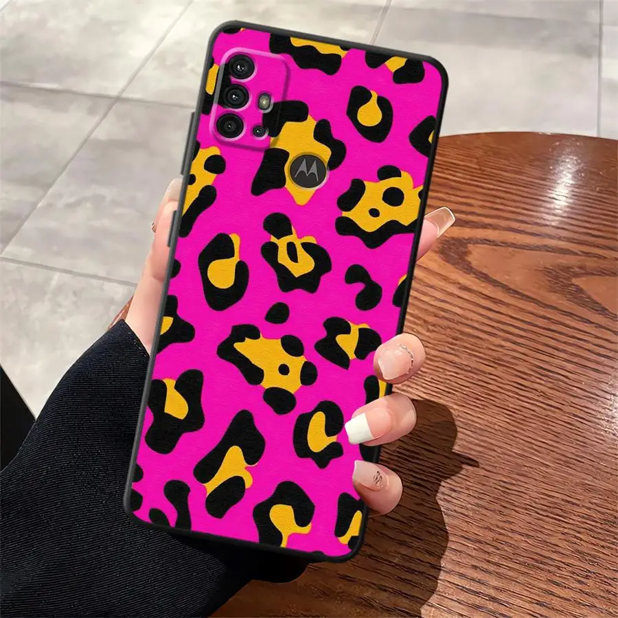 Leopard Print Black Soft Phone Cover Case