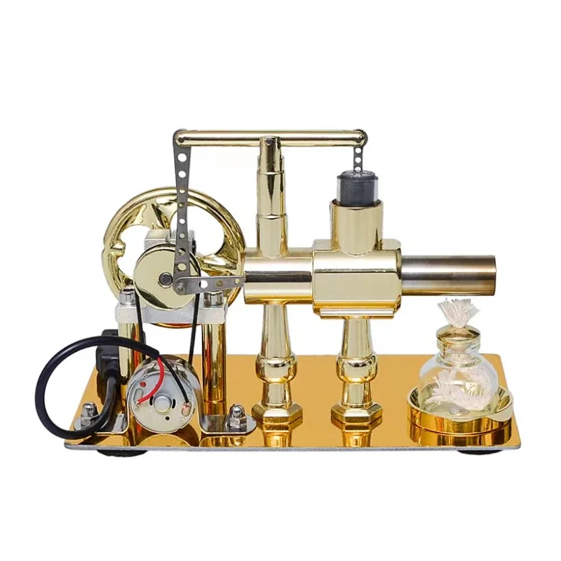 Hot Air Single Cylinder Stirling Engine Generator Physics Popular Science Production Invention Collection Toy For birthday gift stirling engine toy