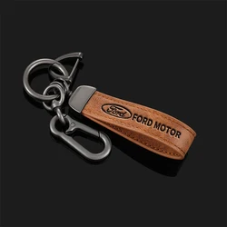 Premium Leather Car Keychain Accessory (Gun brown)