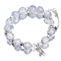 Elegant Butterfly Beaded Bracelet - Charming Jewelry Gift - 17 - 18CM (Light Purple)