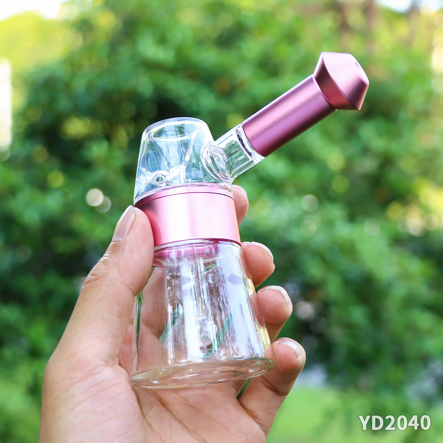 New Smoking Pipe Kit Aluminum Alloy&Glass Dry Burning Grass Herb Tobacco Pipes Hookah Set Portable Shisha Smoke Pipa for Gifts