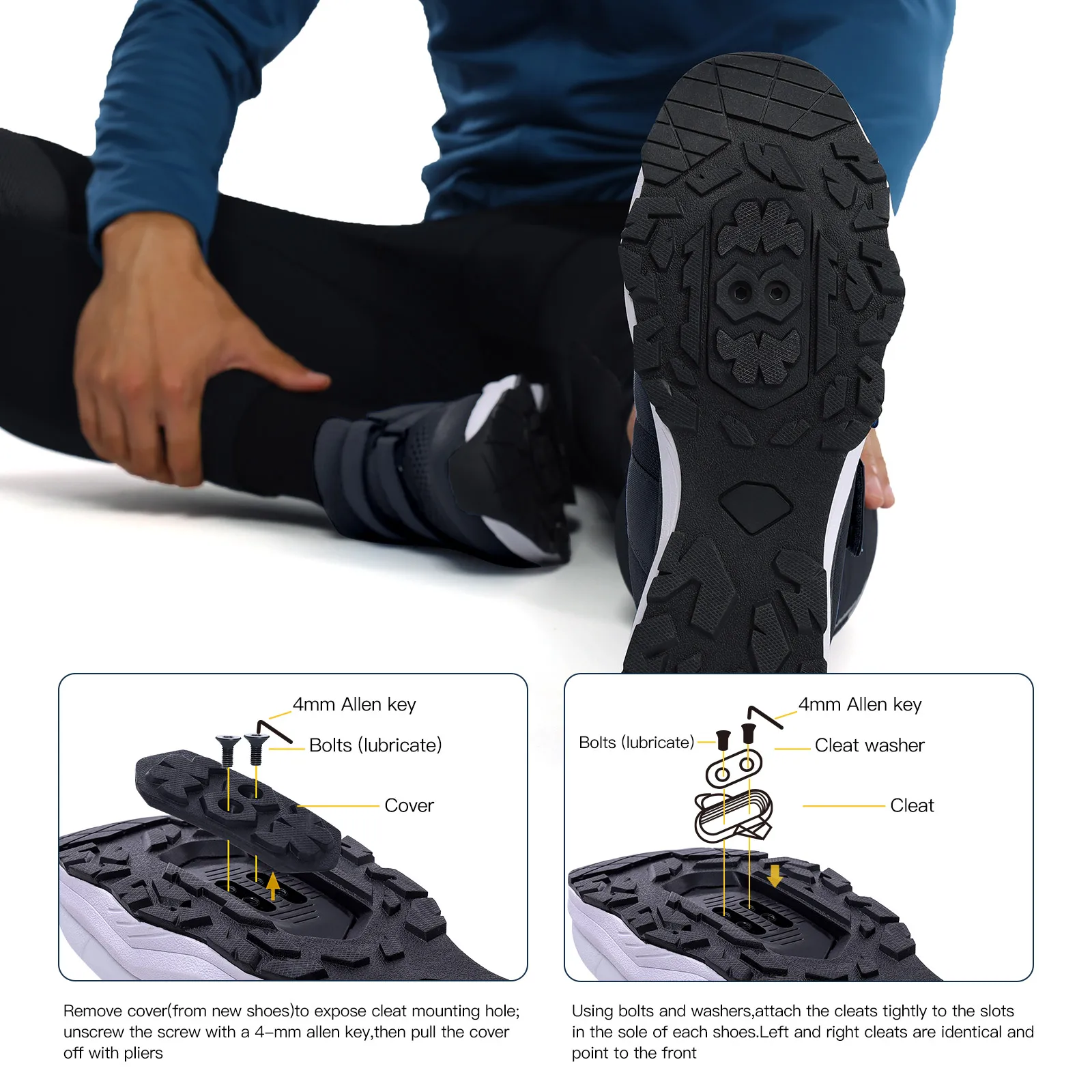 Santic Casual Mountain Bike Shoes Fits SPD Pedal Men's Cycling Shoes Rubber Sole 3D Mesh Fabric Multi-purpose Running Sneakers 2