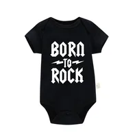 Born To Rock Newborn Baby Short Sleeve Cotton Baby Bodysuit Cute Baby Boy Clothes Jumpsuit Infant Outfit Baby Body Rock Onesie 4
