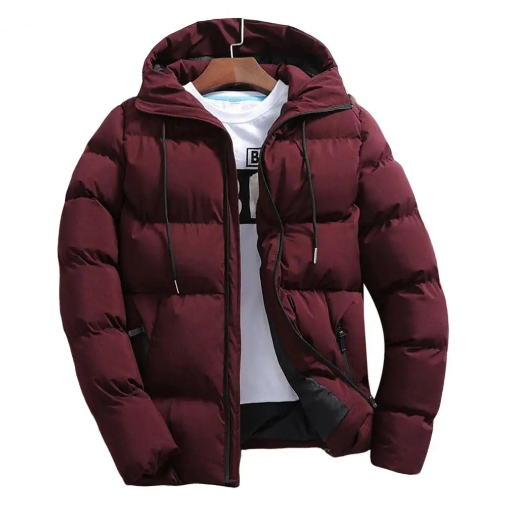 Trendy  Men Jacket Super Soft Drawstring Pockets Windbreaker Solid Color Breathable Men Outerwear for Party