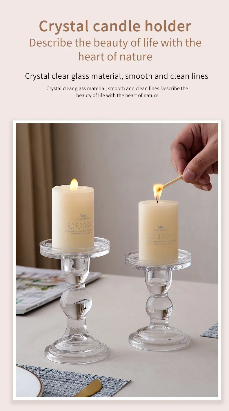 New Classical Style Waist Shape Crystal Glass Candle