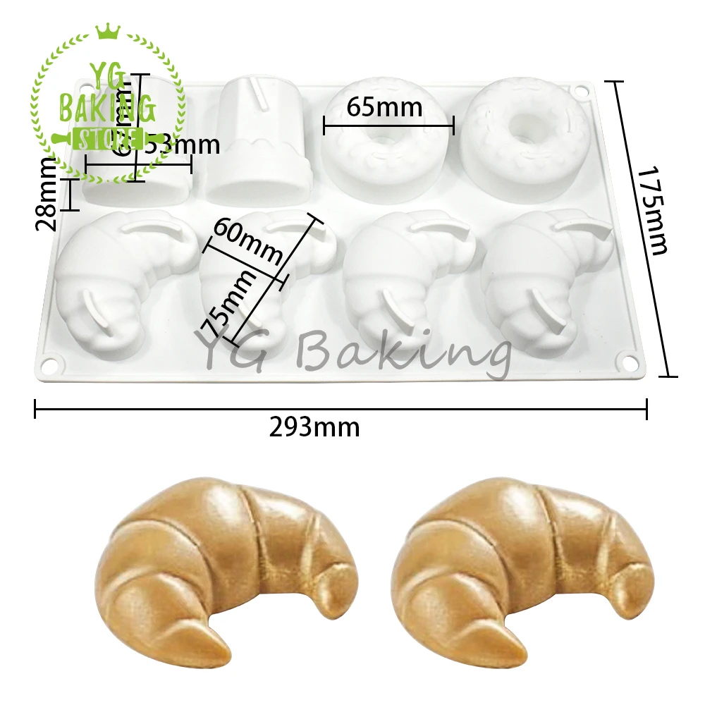 Stampo In Silicone Per Croissant E Ciambelle: 8 Cavità, 5 Forme Diverse, Antiaderente, Resistente Da -40°C A 230°C, Colore Casuale