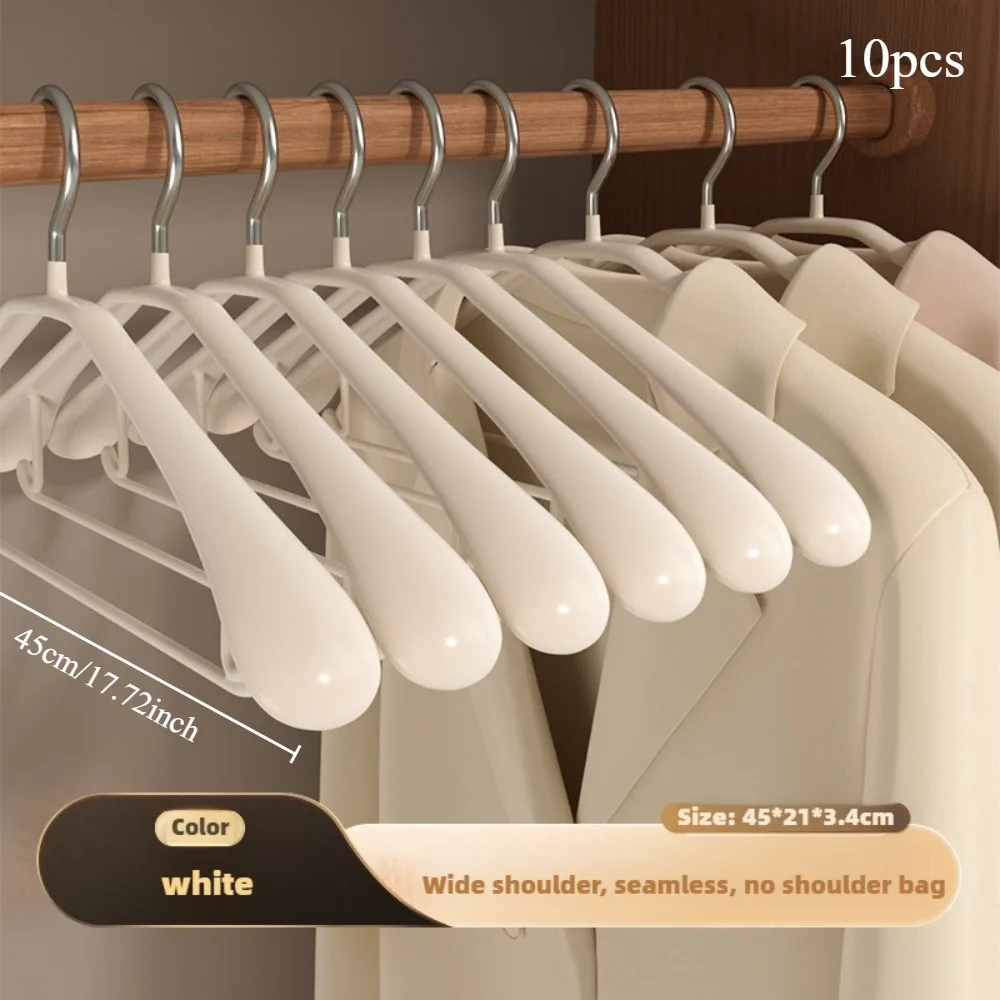 10pcs wide shoulder seamless hangers, non slip and non bulging, suitable for both dry and wet use, high load-bearing capacity 6