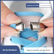  8MM 2023 No Tie Shoe Laces Press Lock Shoelaces Without Ties Elastic Laces Sneaker Kids Adult Widened Flat Shoelace for Shoes 