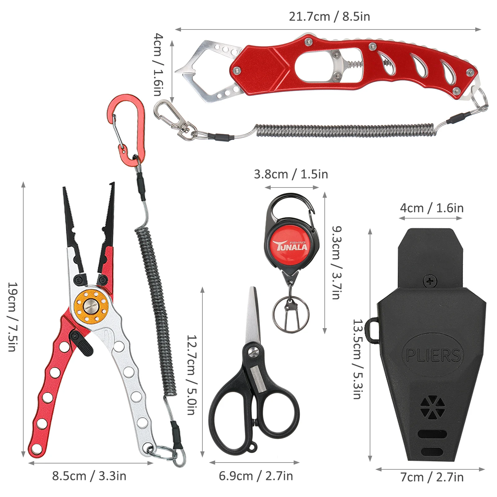 Multifunctional Fishing Pliers Combo Kit with Scissor Fish Gripper Zinger  Retractor Fishing Tackle Hook Remover Fishing Tool Set - AliExpress