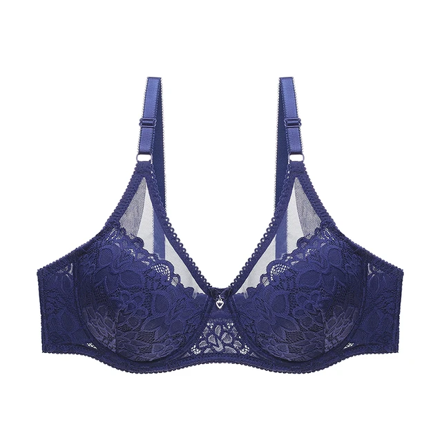 Softrhyme Floral Embroidery Plunge Bra 3/4 Cup Sexy Push Up Bras