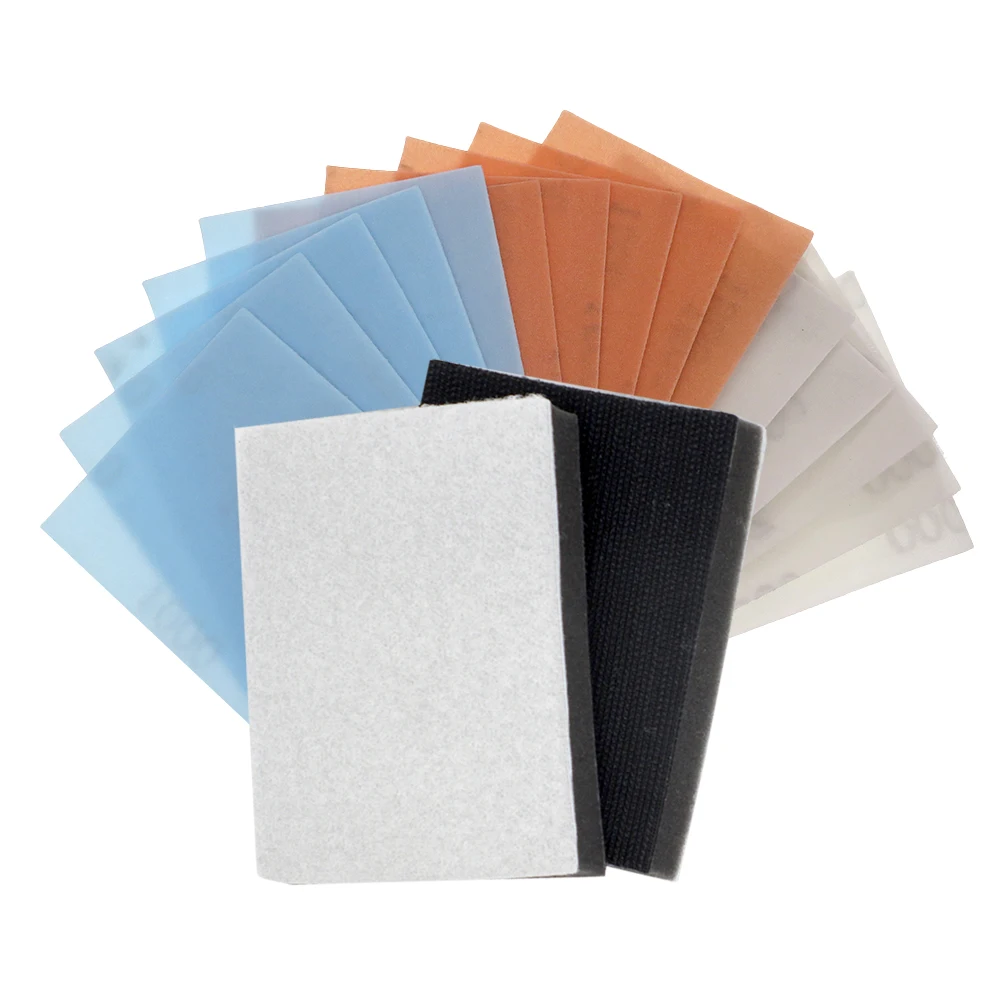 Sanding Discs Sandpaper Set Polish Sand Paper Mini Sandpaper Kit 75x100mm Superfine Polishing Sandpaper 17pcs FV Sanding Disc Kit Soft Polish 1000 to 2000 Grit for Automotive Paint Sanding