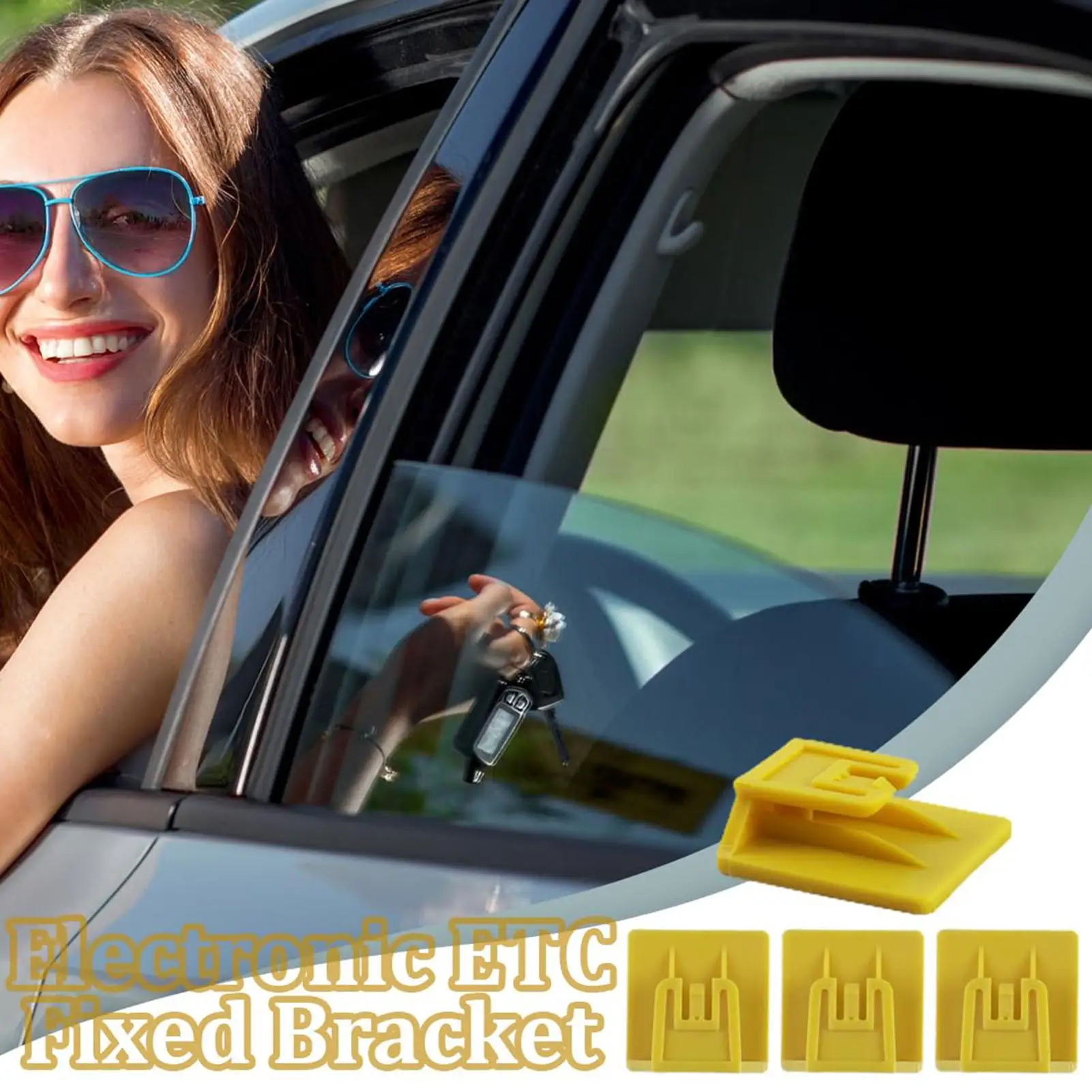 Car Electronic Toll Pass Support Adhesive Windshield Pass Clip Holder Vehicle ETC Accessories for Secure Toll Pass Placement